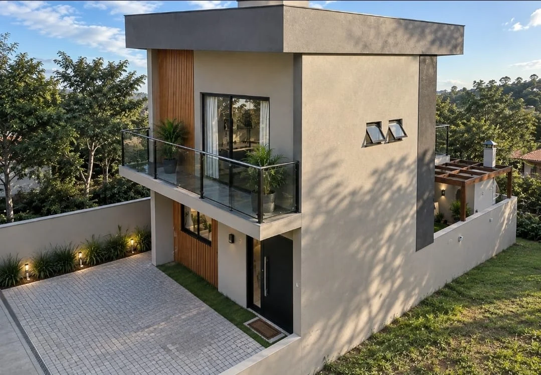 Perspectiva da casa modelo