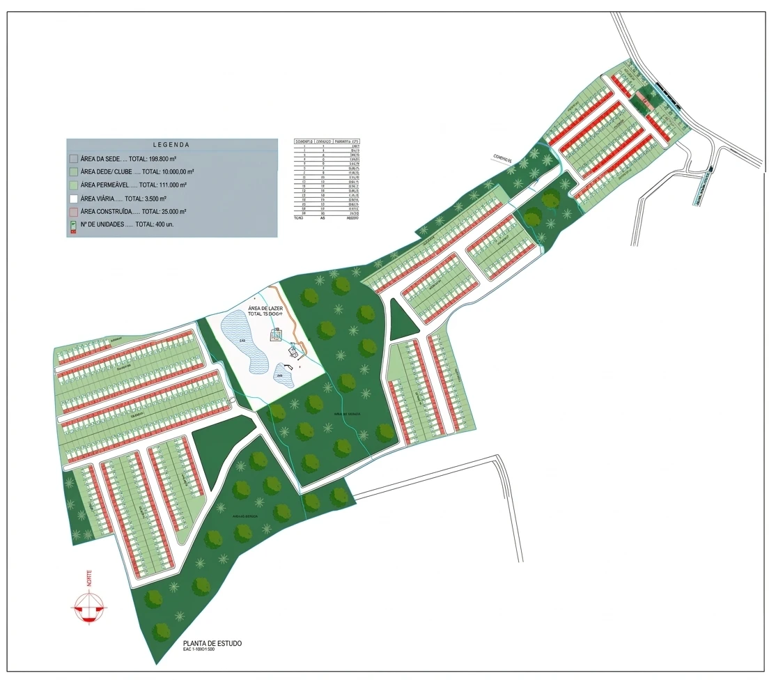 Planta de implantação do Residencial Eucaliptos — masterplan do condomínio em Itapecerica da Serra – SP